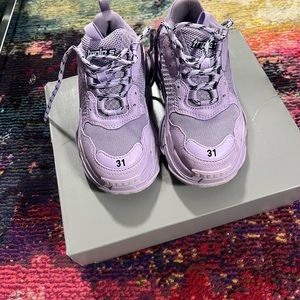 Kids purple Balenciaga sneakers kids size 31 which is a US 13